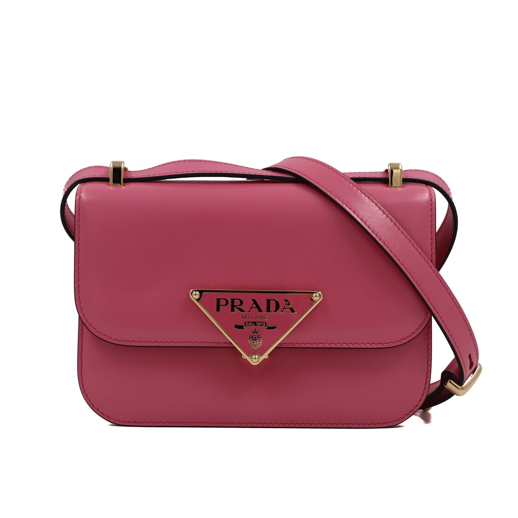 [Prada-25329] Prada Emblème in Saffiano Pink Leather Bag