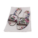 Christian Dior Dway Sandal Embroidered Multicolor Flower Size 39 1/2