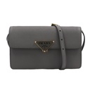 Prada Embleme Flap Mini Bag in Grey