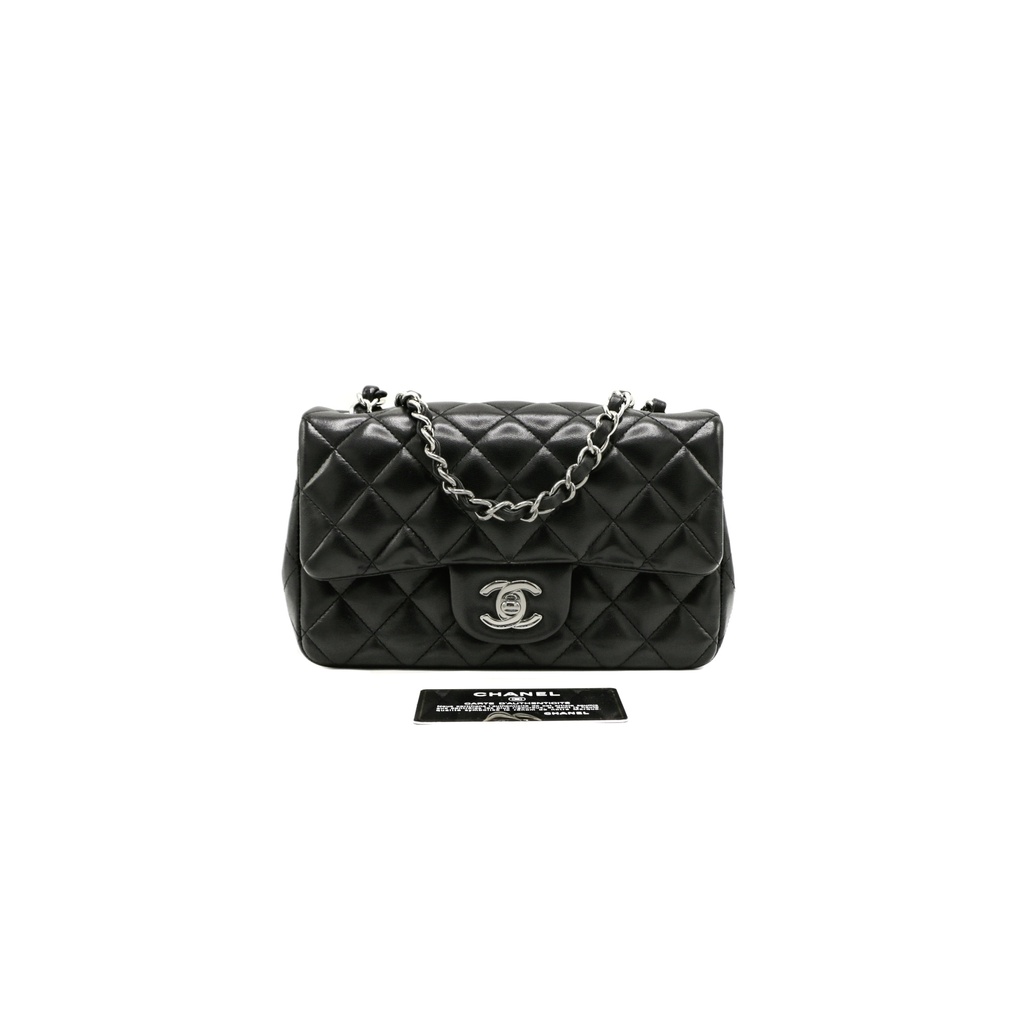 Chanel Lambskin Classic Single Flap Mini Bag Black 