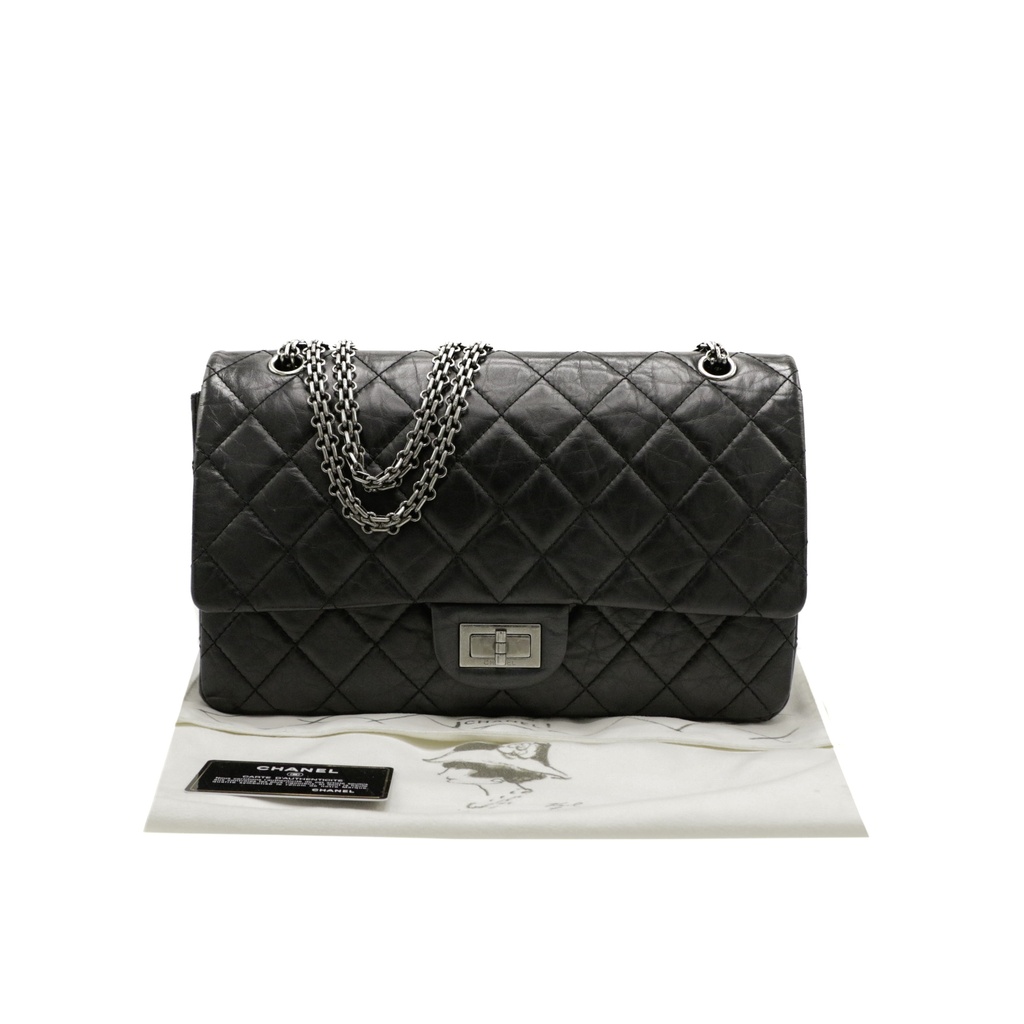 Chanel Aged Calfskin Quilted 2.55 Reissue Black Bag