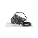 Christian Dior Mini Saddle Bag in Blue Dior Oblique Jacquard canvas