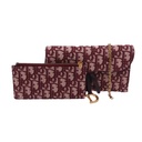 Christian Dior Oblique Burgundy Wallet on Chain