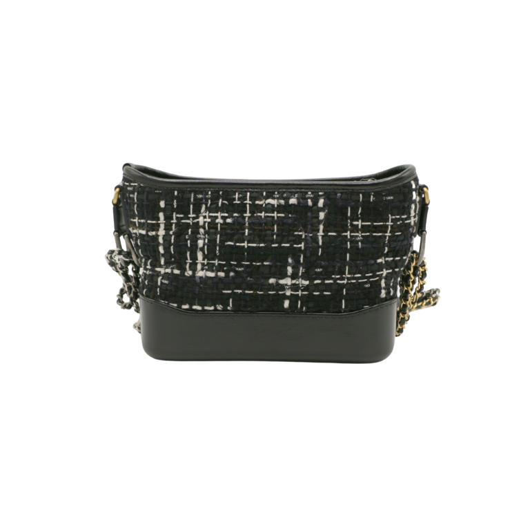 Chanel Gabrielle Small Hobo Bag White&Black Tweed and Leather