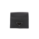 Prada Soft Leather Triangle Logo Cardholder Black