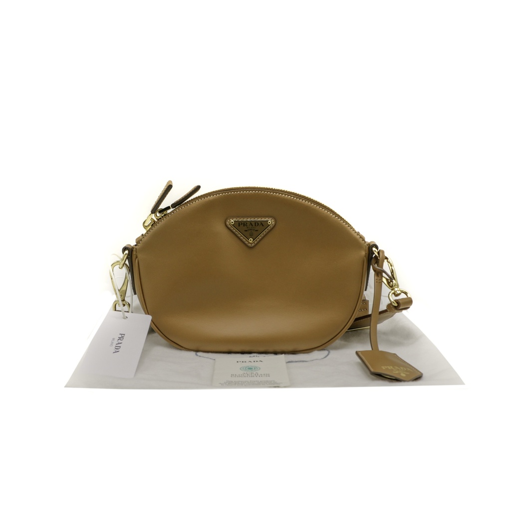 [Prada-25560] Prada Smooth Leather Mini Shoulder Bag in Camel