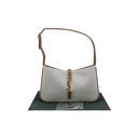 Saint Laurent Le 5 A 7 Hobo Canvas Bag Beige and Brown
