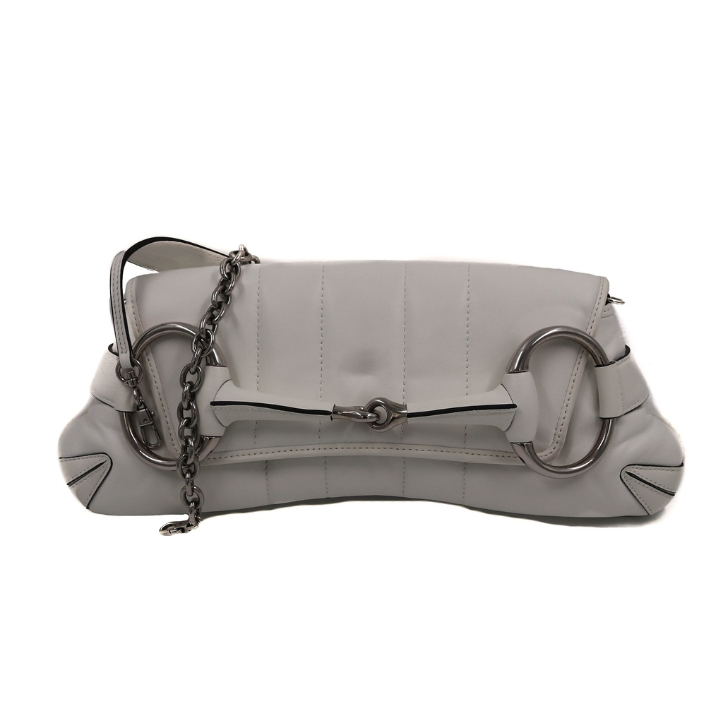 [Gucci-25579] Gucci Horsebit Chain Small Shoulder Bagin White 764255