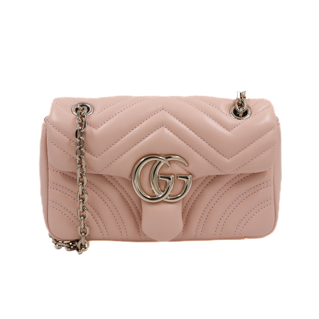 [Gucci-25581] Gucci Mini Marmont Crossbody Chain Bag in Beige 837280