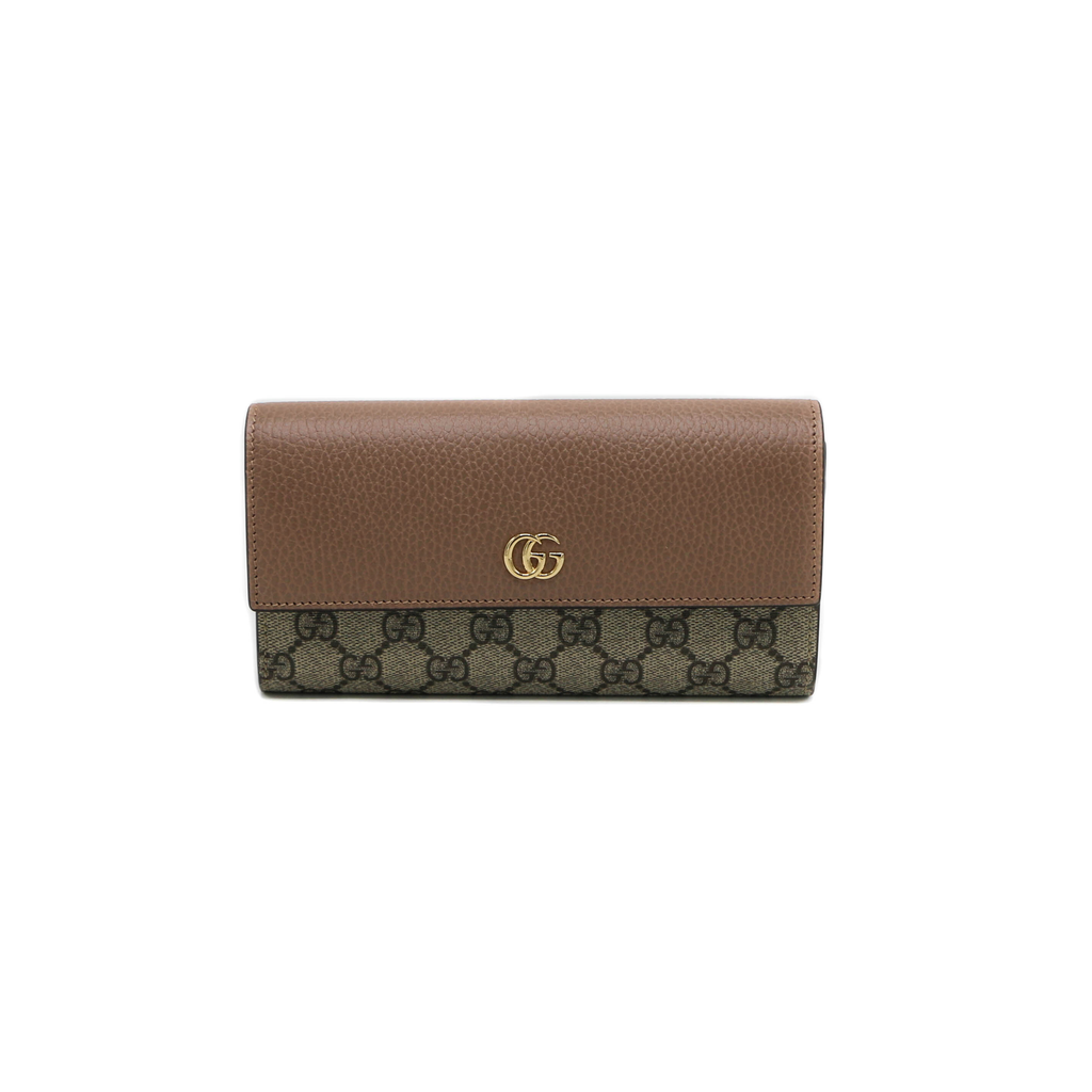 [Gucci-25599] Gucci GG Marmont Leather Continental Wallet Dusty Pink 456116