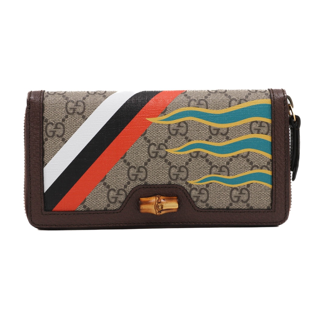[Gucci-25600] Gucci Diana Bamboo GG Supreme Leather Beige Wallet 658634
