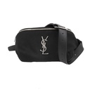 Yves Saint Laurent Cassandre Belt Bag in Black Textile
