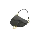 Christian Dior Black Leather Saddle Bag with Strap