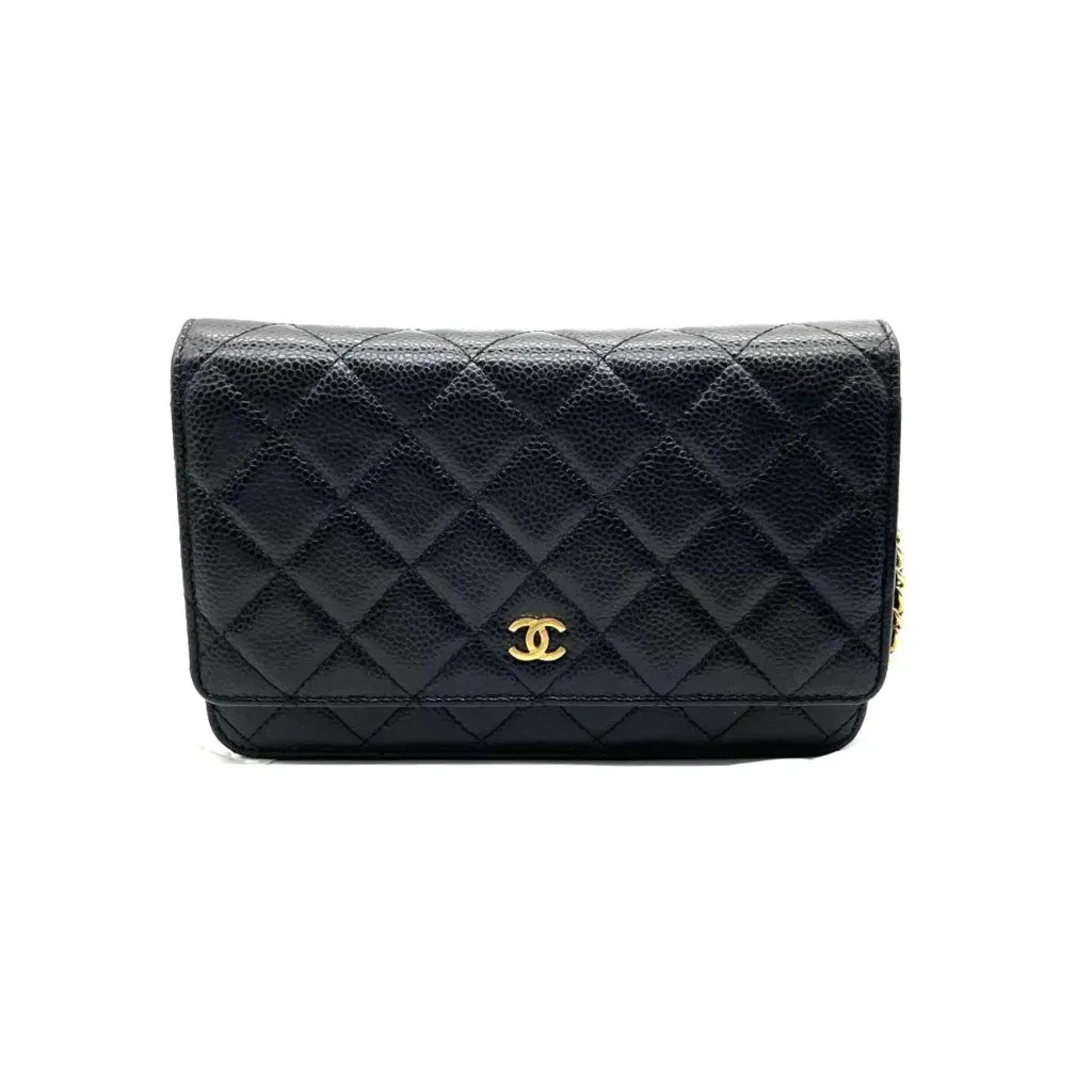 Chanel Caviar Quilted Wallet On Chain WOC Black