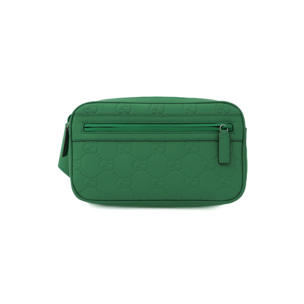 Gucci GG Small Green Rubber-Effect Leather Crossbody Bag