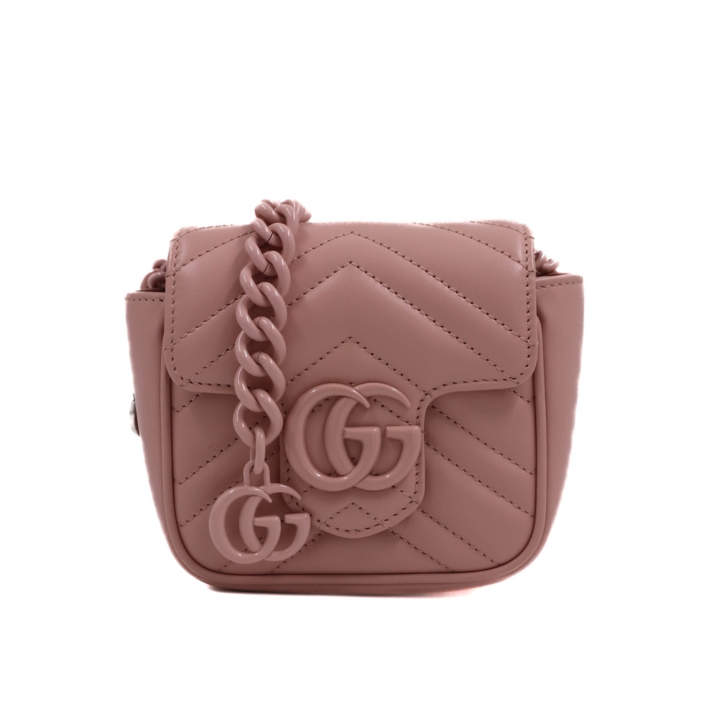 [Gucci-25895] Gucci GG Marmont Mini Belt Bag in Dusty Pink 739599