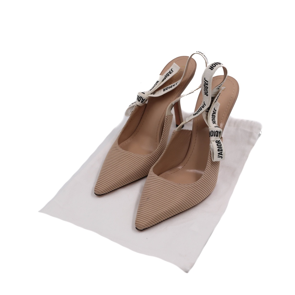 Christian Dior J'Adior Slingback Pump Nude in Technical Fabric In Size 42