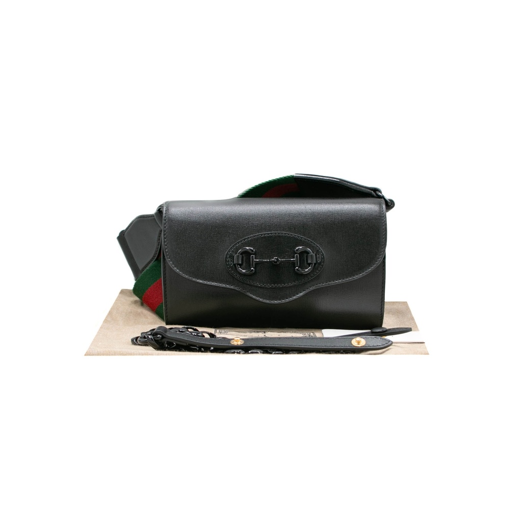 [Gucci-25933] Gucci Horsebit 1955 Mini Crossbody Bag in Black 724713