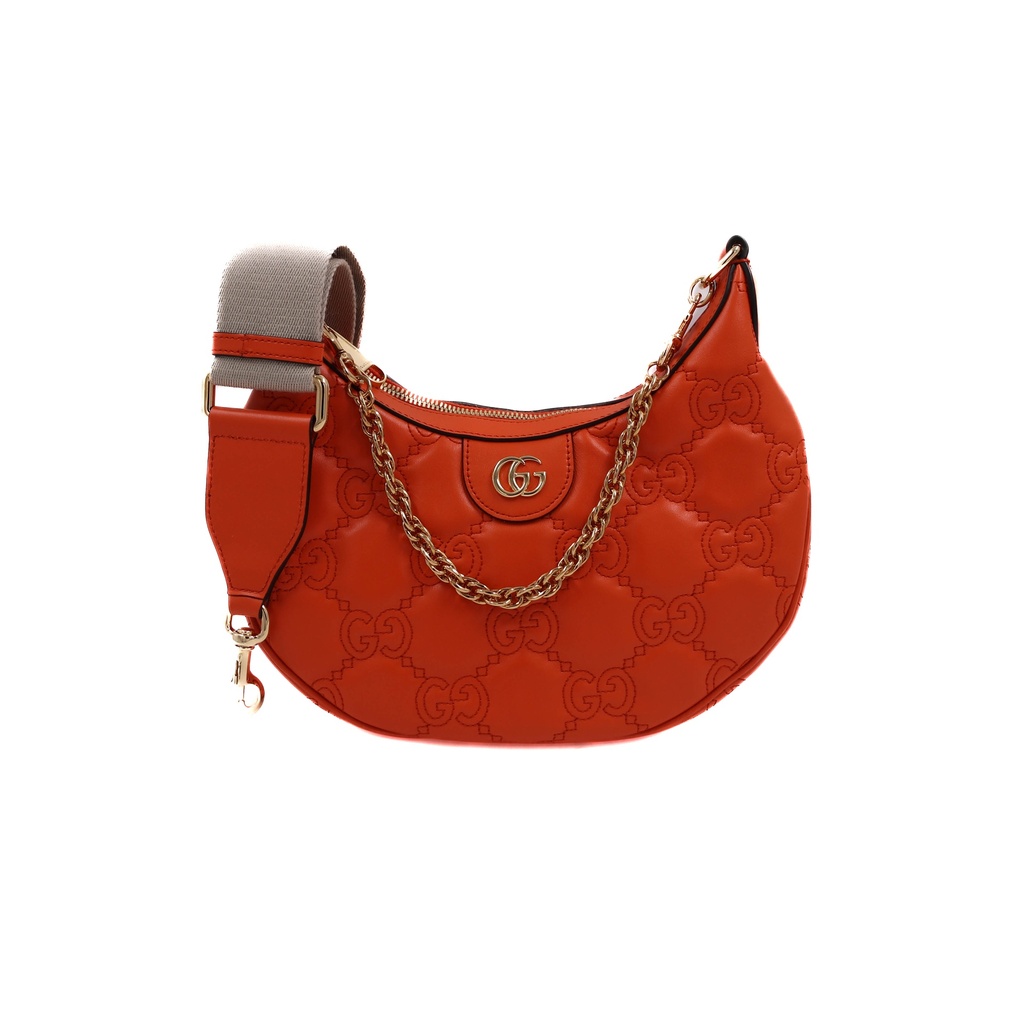 [Gucci-25958] Gucci GG Matelassé Mini Bag In Orange Leather 739736