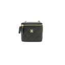 Chanel Small Vanity Case in Quilted Caviar in Black
