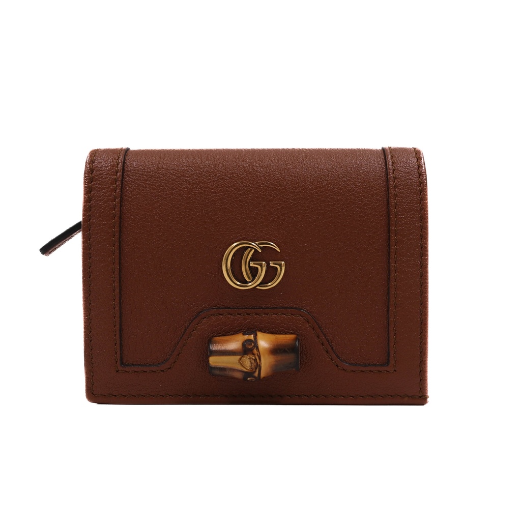 Gucci Diana Bamboo Card Case Wallet in Brown 658244