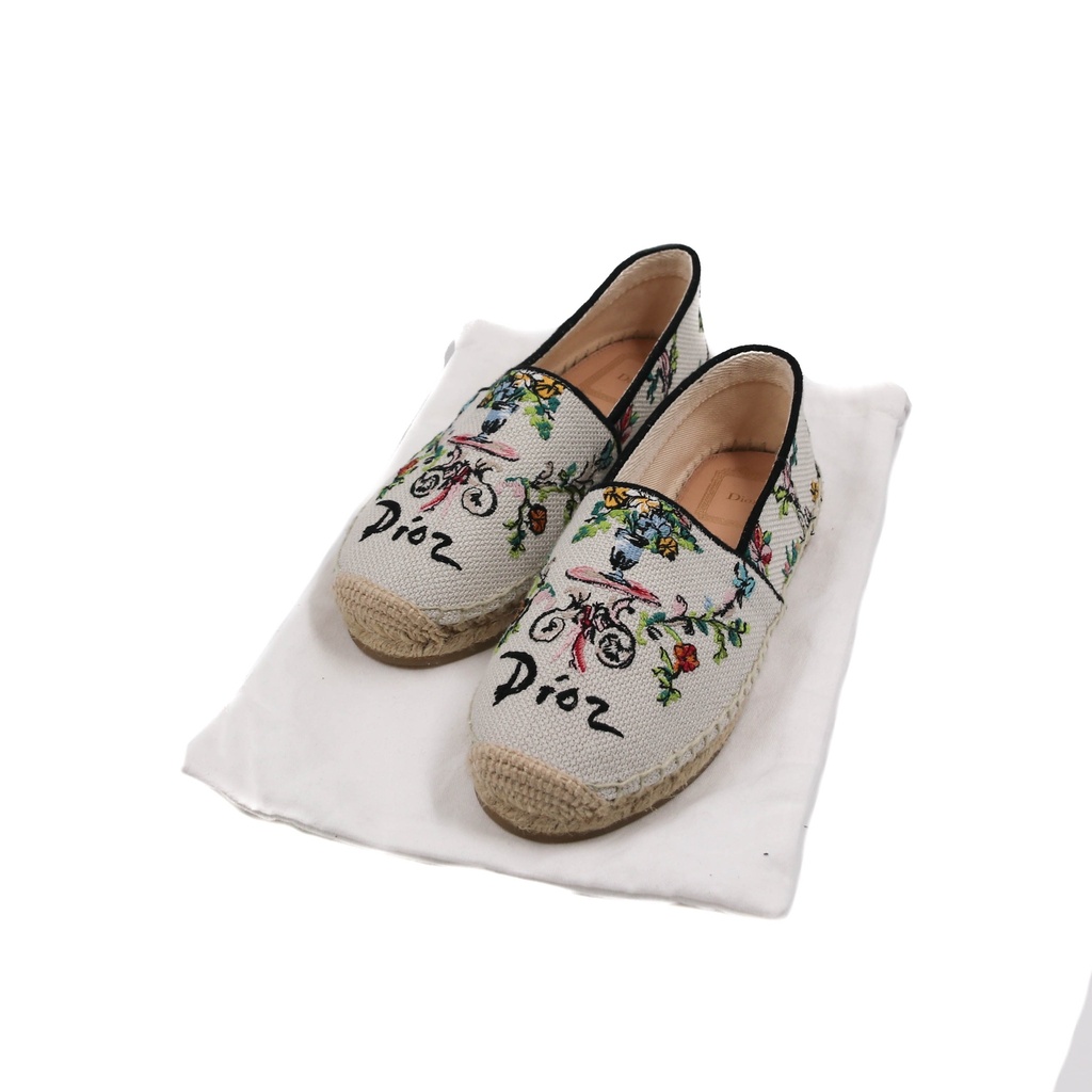 [Christian-Dior-26205] Christian Dior Grannville Espadrille Multicolor Shoes Size 36