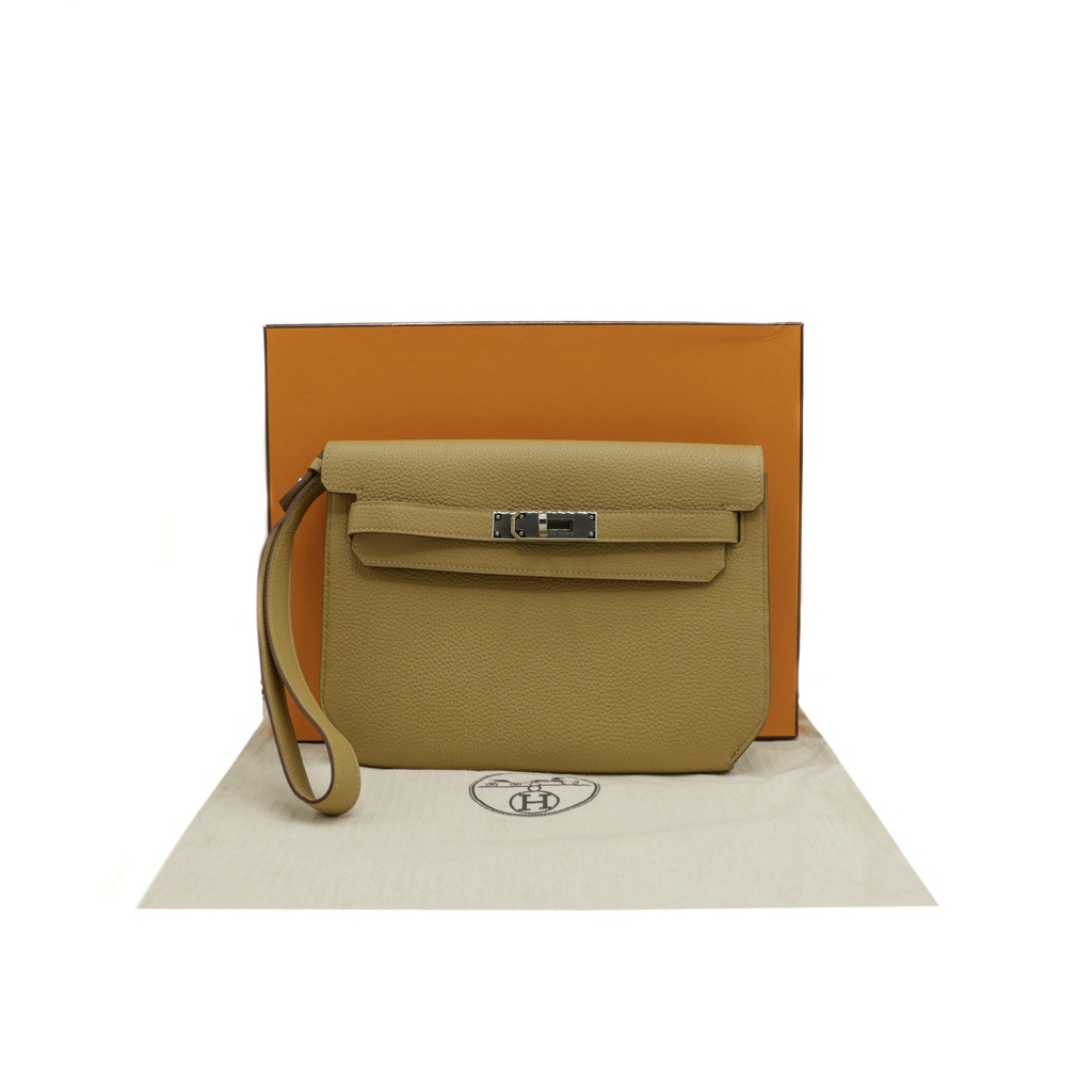 Hermes Togo Kelly Depeches 25 Pouch Biscuit