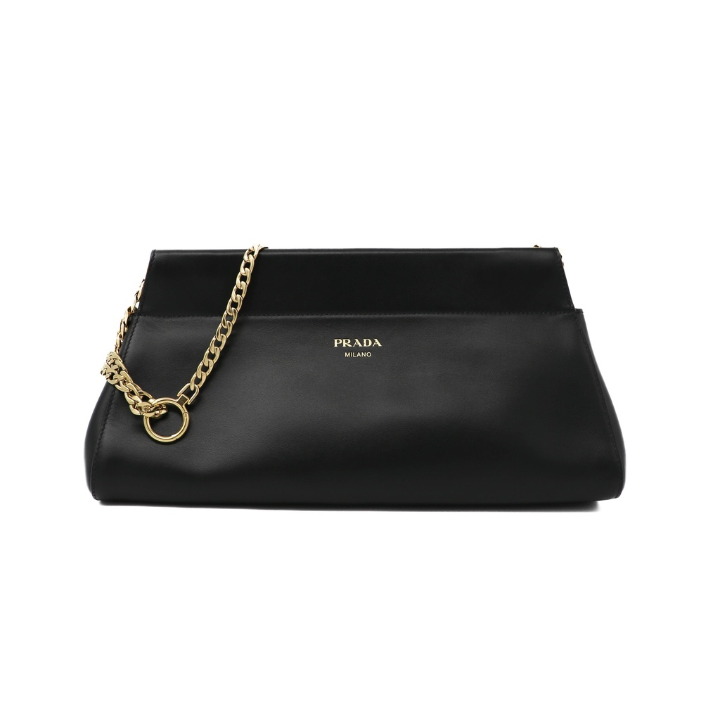 Prada Enchaine Medium Leather Bag Black