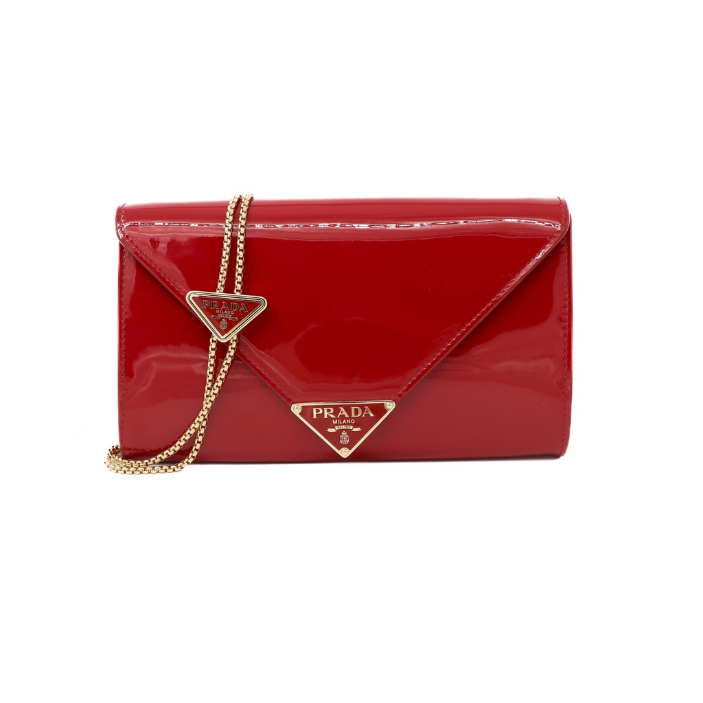Prada Mini patent leather bag with Gold Chain