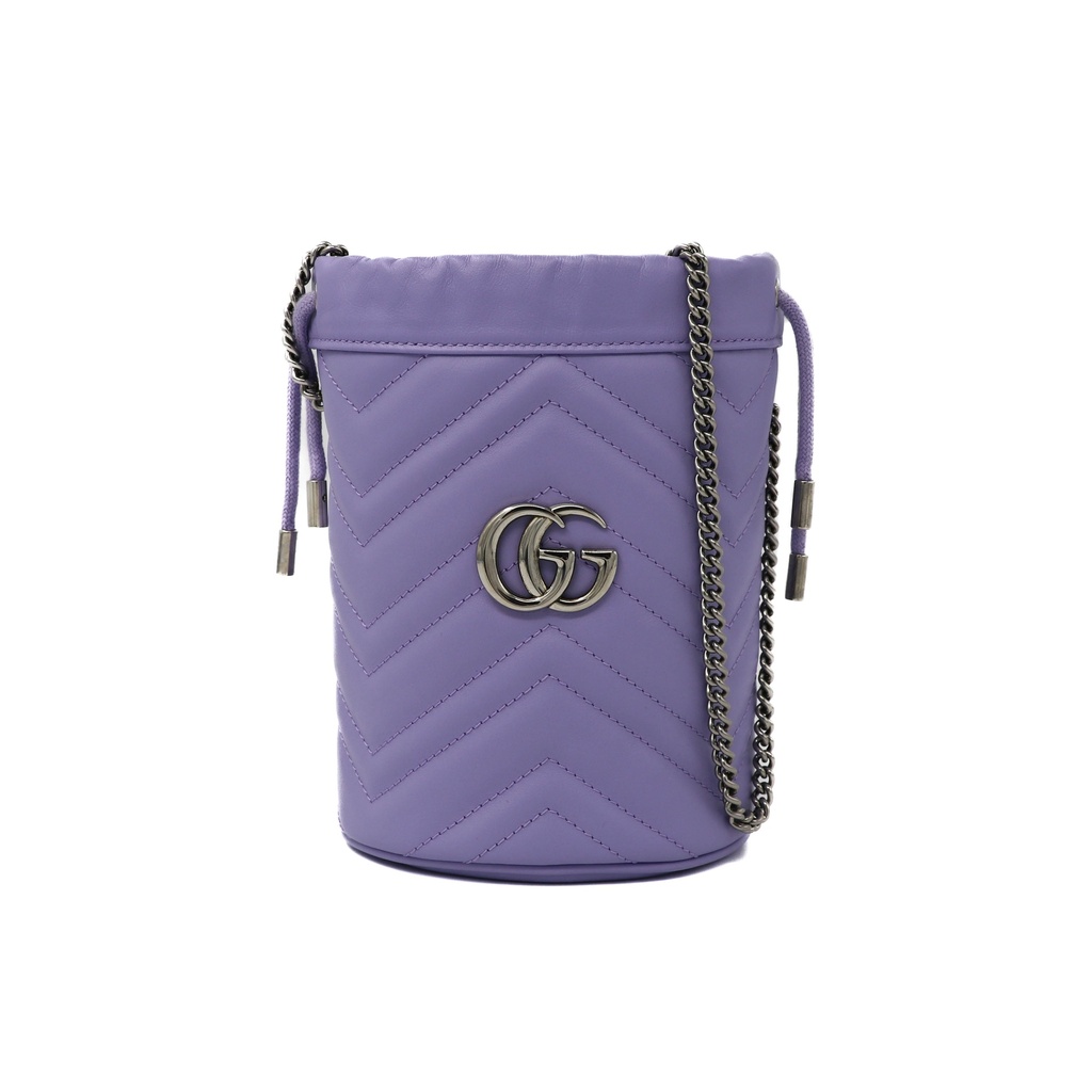 [Gucci-26422] Gucci GG Marmont Small Bucket Bag Baby Purple 575163