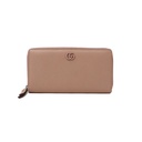 Gucci Bi-color GG Marmont zip around wallet Dusty Pink 456117
