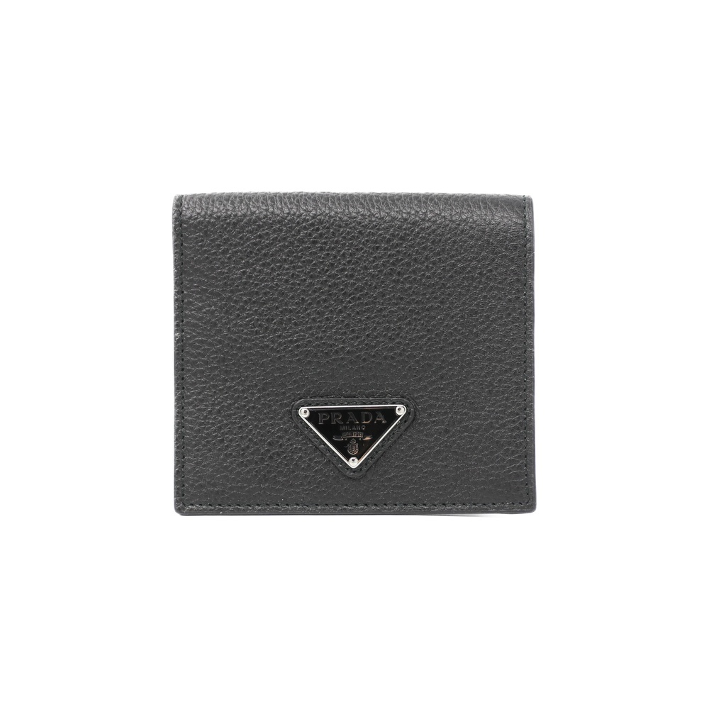 [Prada-26452] Prada Black Leather Bifold Wallet