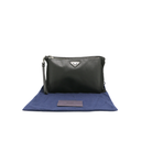 Prada Saffiano & Nylon Triangle Logo Pouch 2NH019