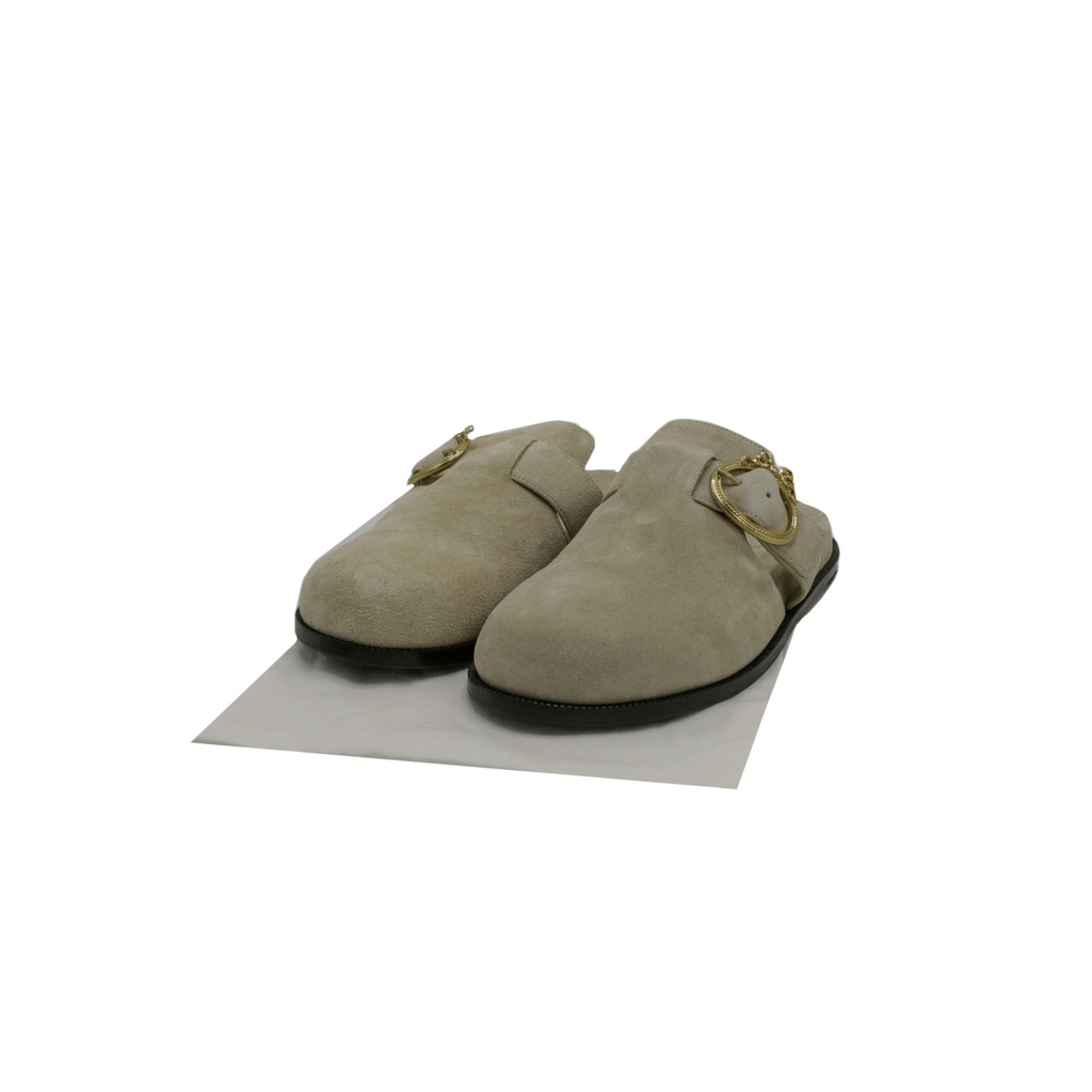 Christian Dior Médaillon Buckle Mule Trench Suede Calfskin Size 37 1/2