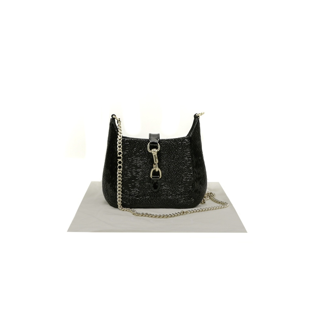 [Gucci-26635] Gucci Mini Jackie Black Beaded Bag 782889