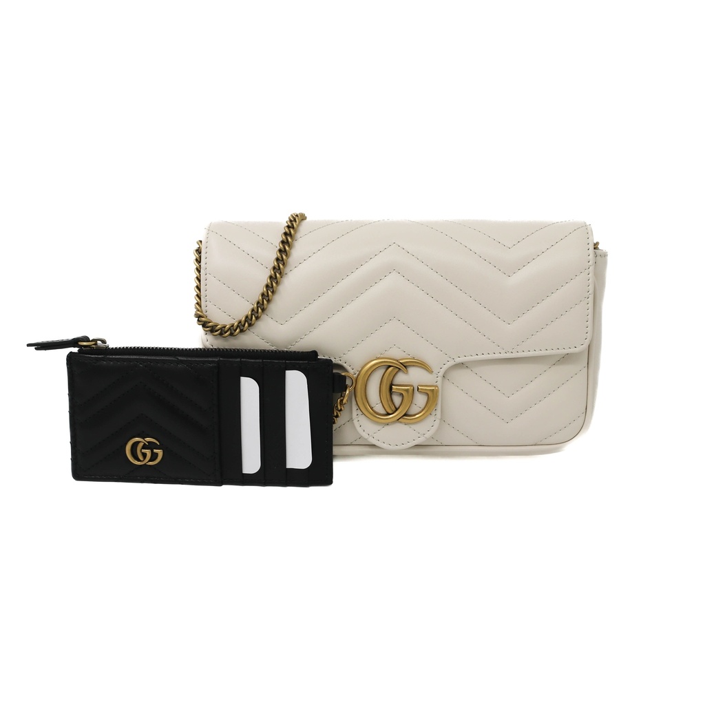 Gucci GG Marmont Leather Shoulder Bag Beige 406831