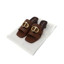 Christian Dior 30 Montaigne Heeled Slide Brown In Size 36