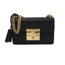 Gucci Guccissima Padlock Small Shoulder Bag Black