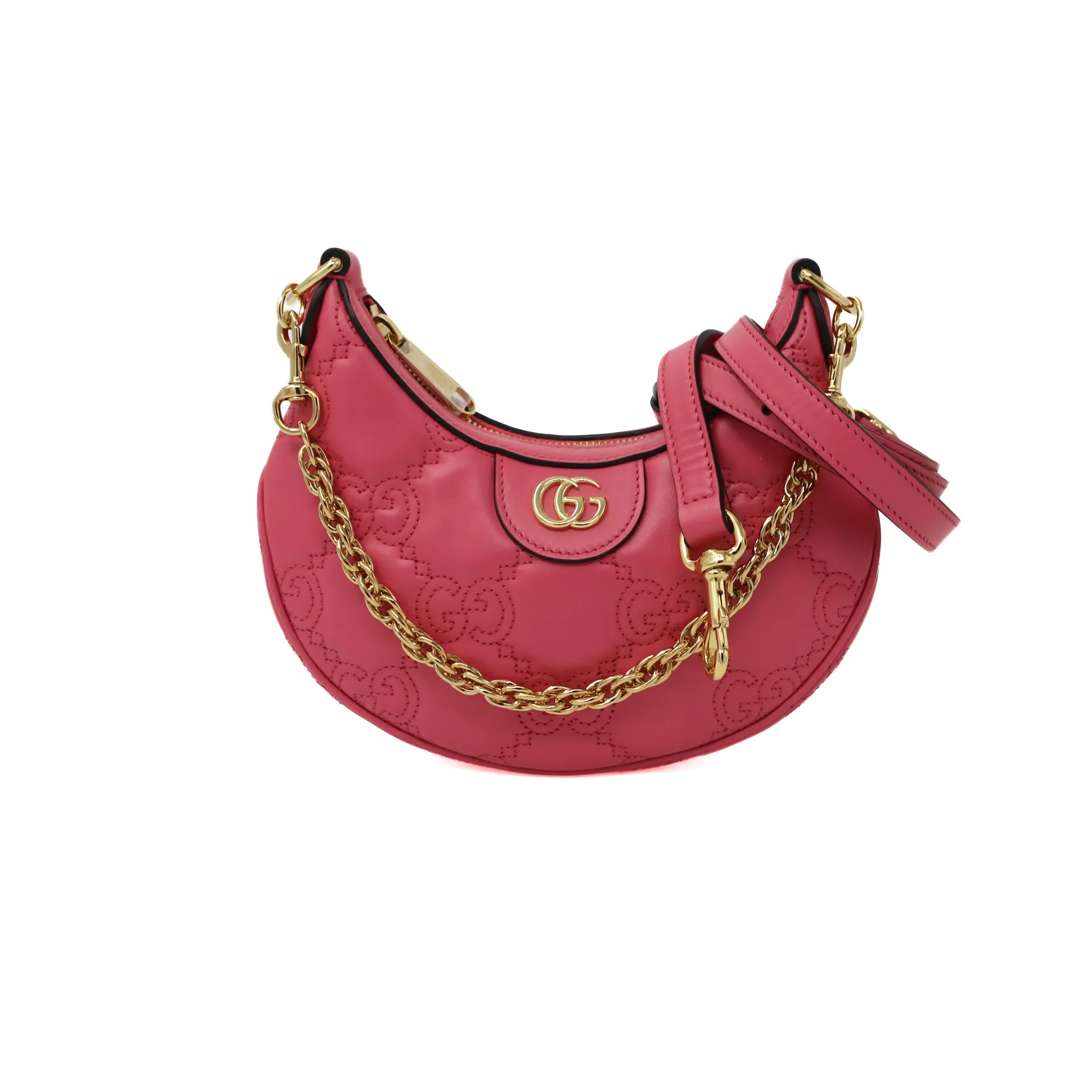 [Gucci-26748] Gucci GG Matelassé Mini Bag In Pink Leather 739736