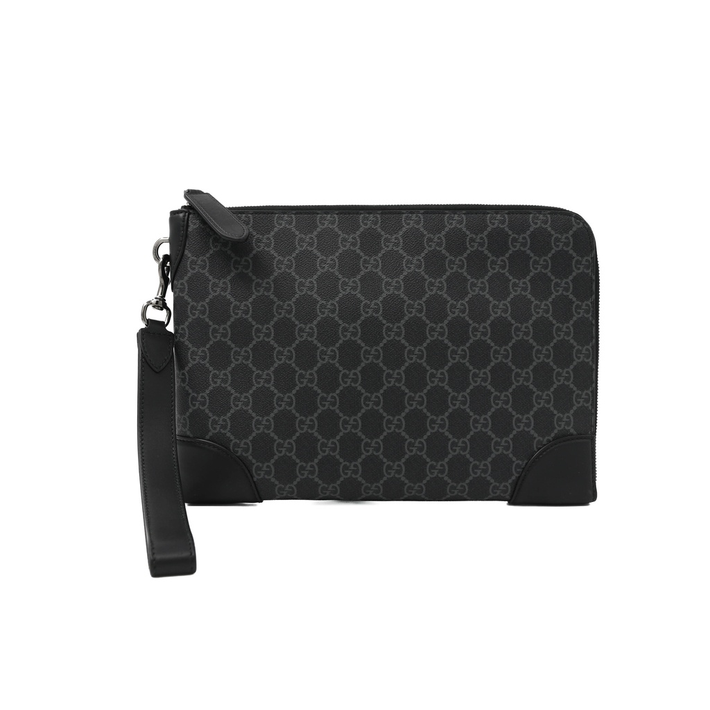 Gucci GG Emblem Small Business Case in Black Fabric 821156