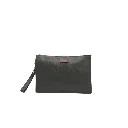 Gucci  Agora Web Leather Pouch Clutch Bag Black 428758