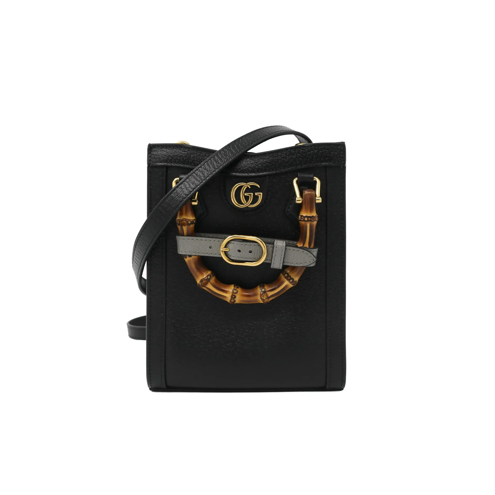 Gucci Diana BambooTop Handle Mini Tote Bag Black