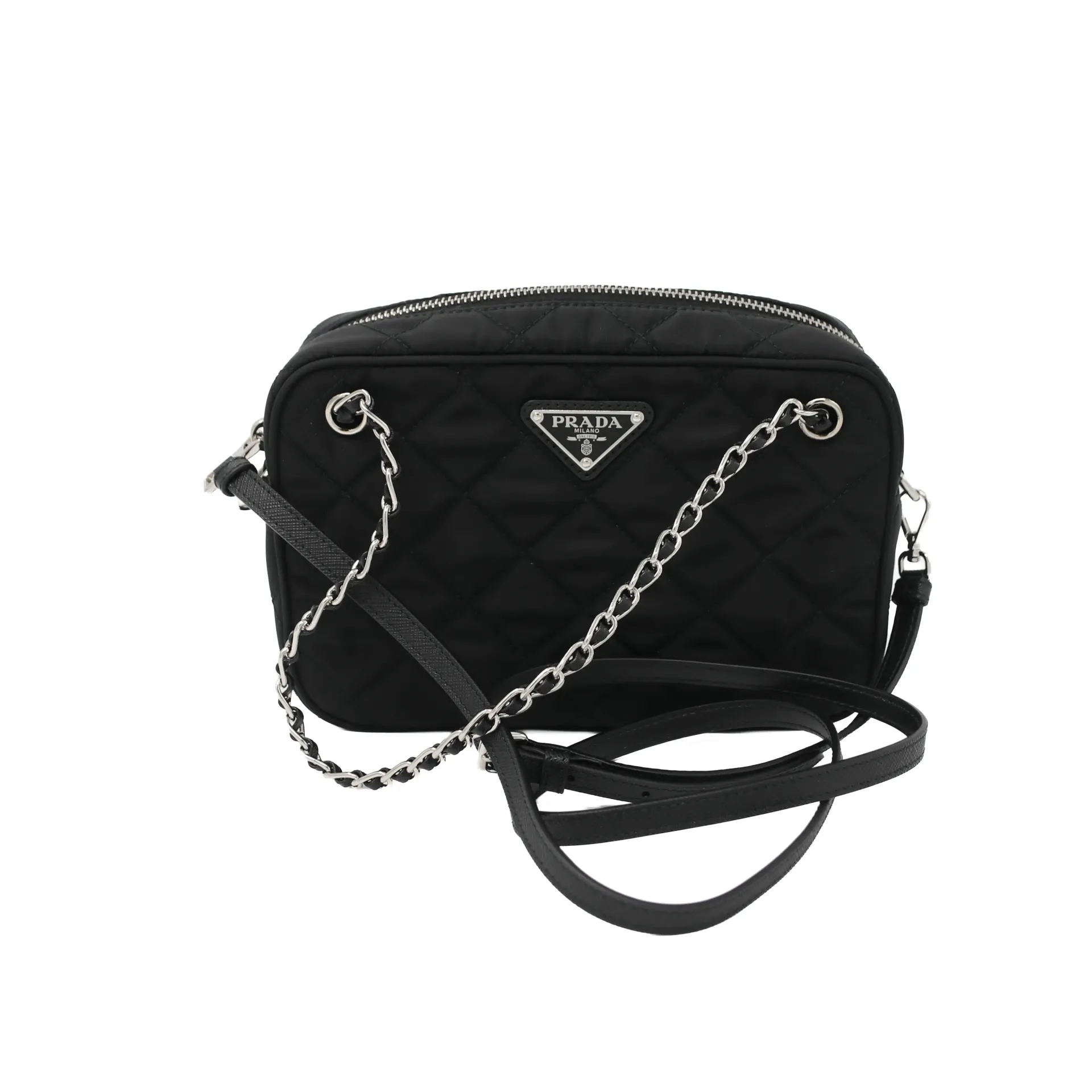 Prada Nylon Tessuto Quilted Black Bag
