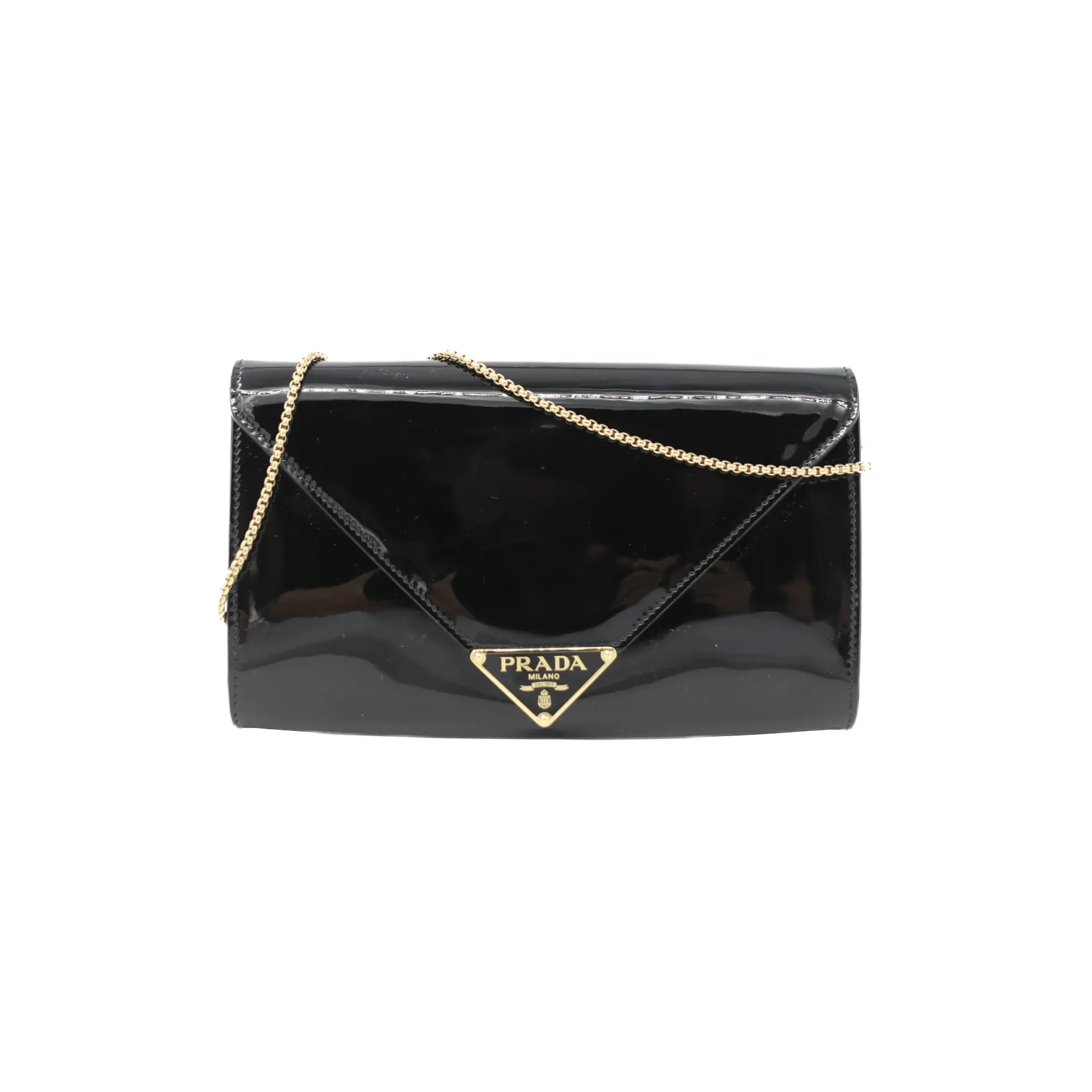 Prada Envelope Triangle Logo-plaque Crossbody Bag Black