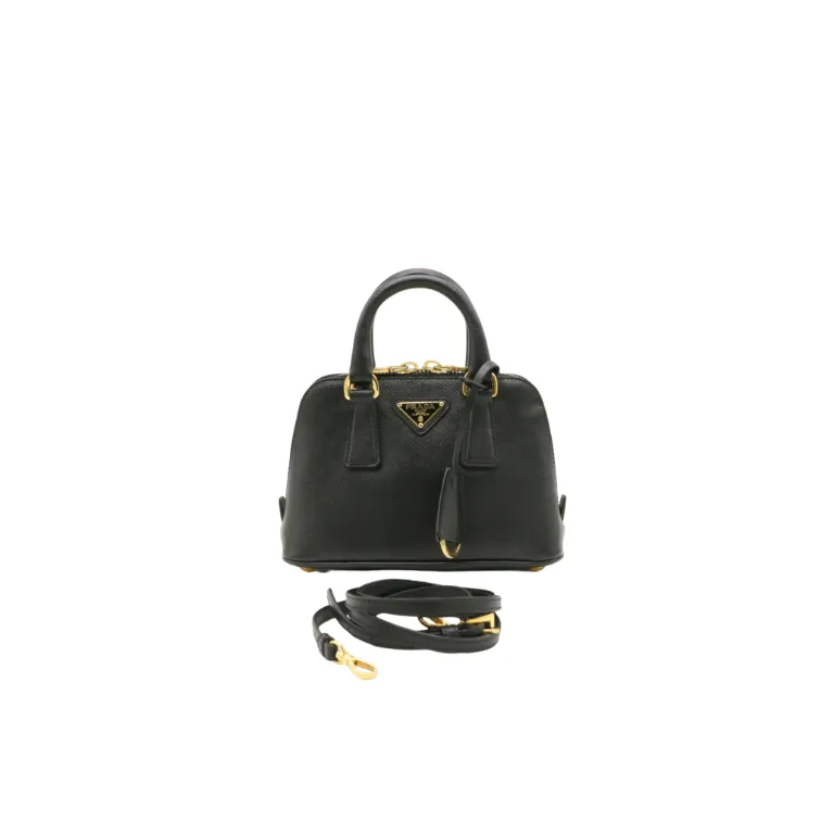 [Prada-27392] Prada Saffiano Mini Promenade Bag Black
