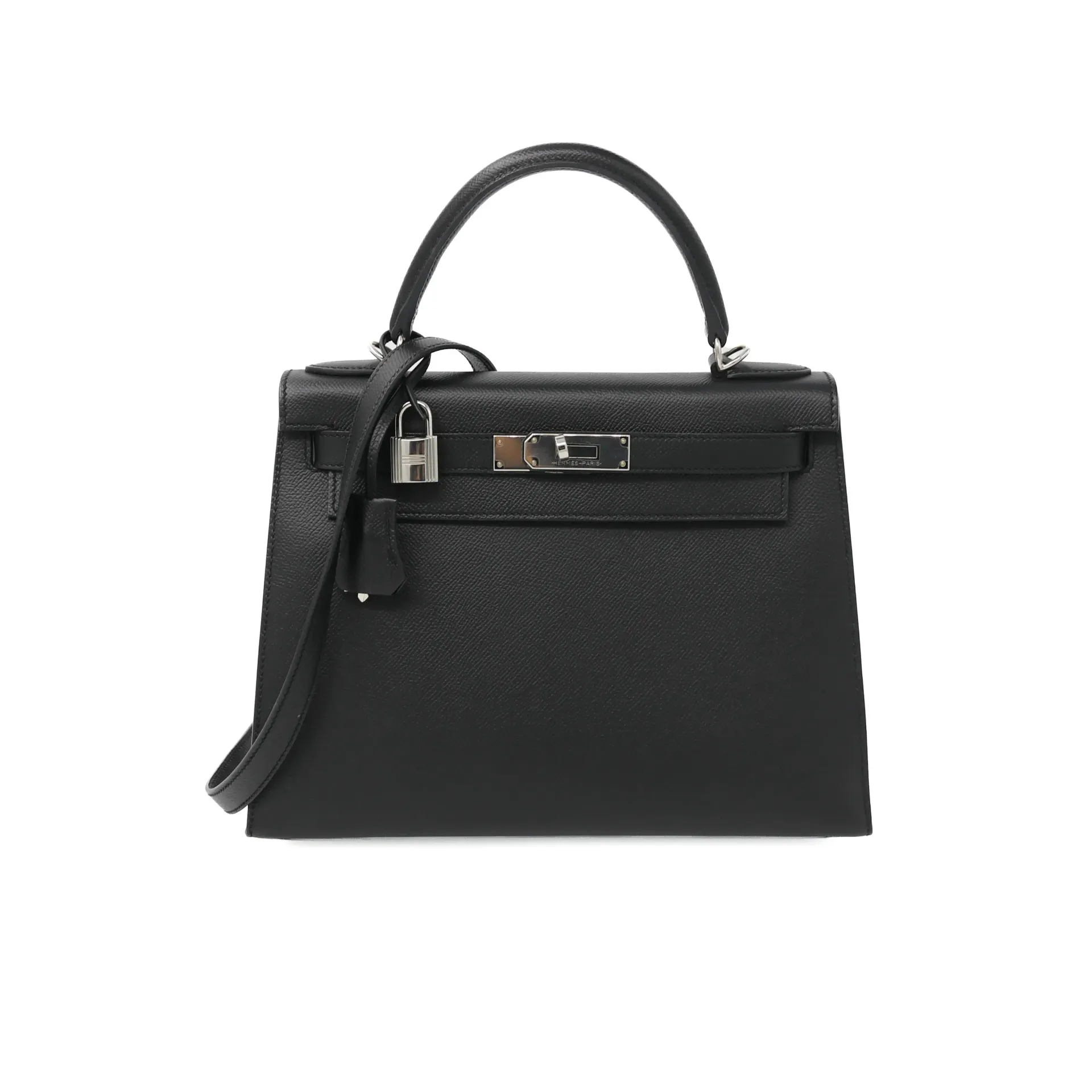 Hermes Epsom Kelly 28 Black Silver Hardware