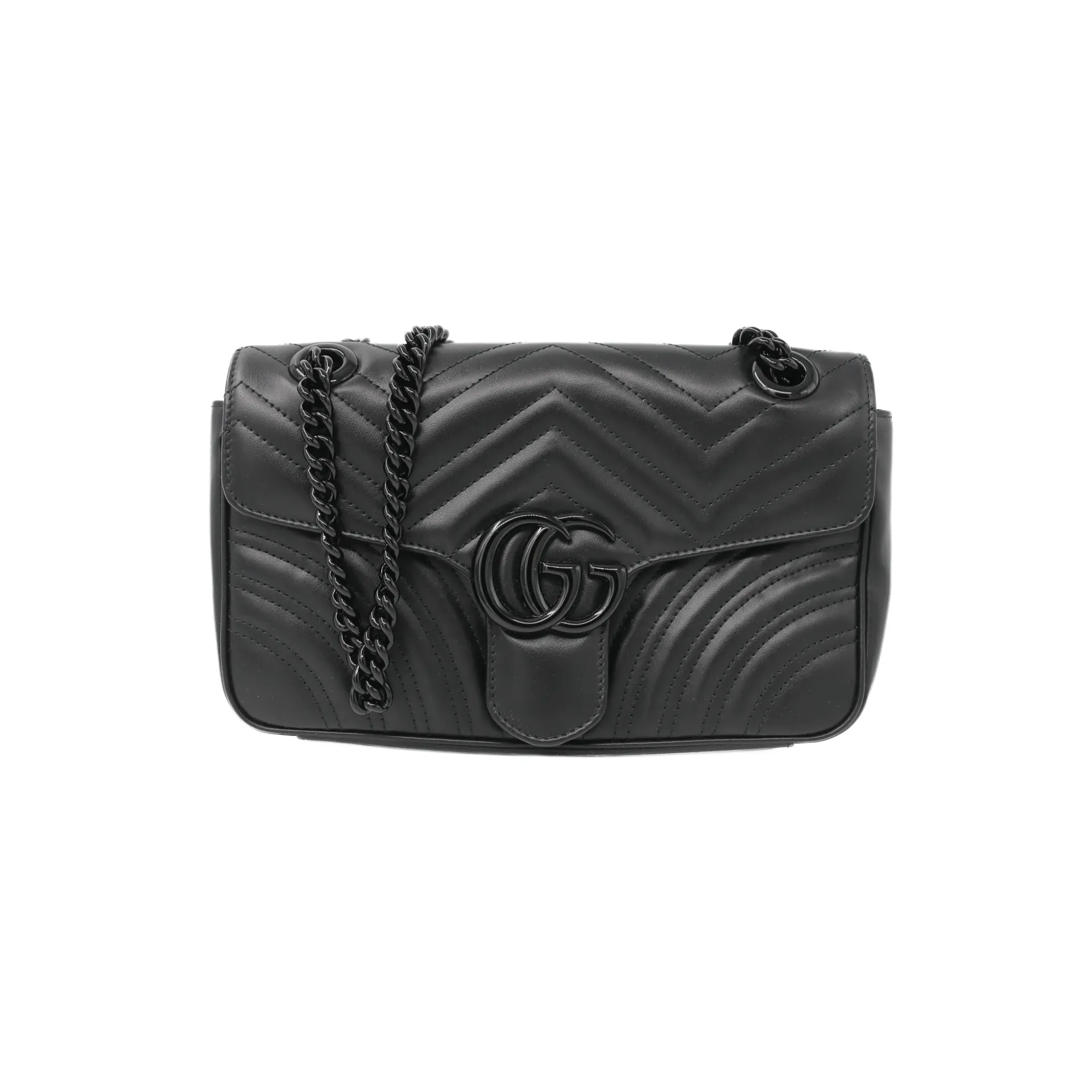 Gucci GG Marmont Black Monochrome Small Shoulder Bag 446744