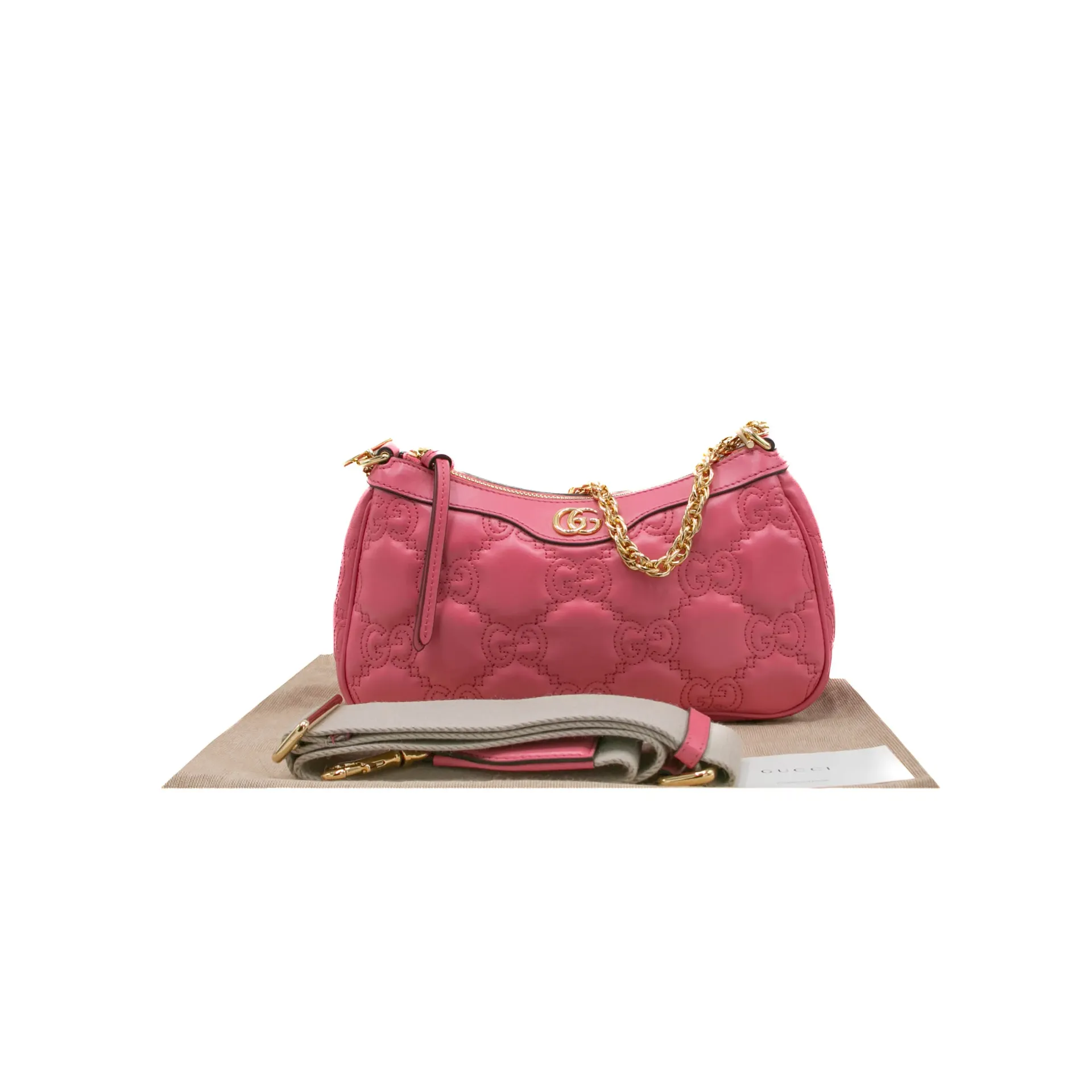 Gucci GG Matelasse Leather Handbag Pink 735049