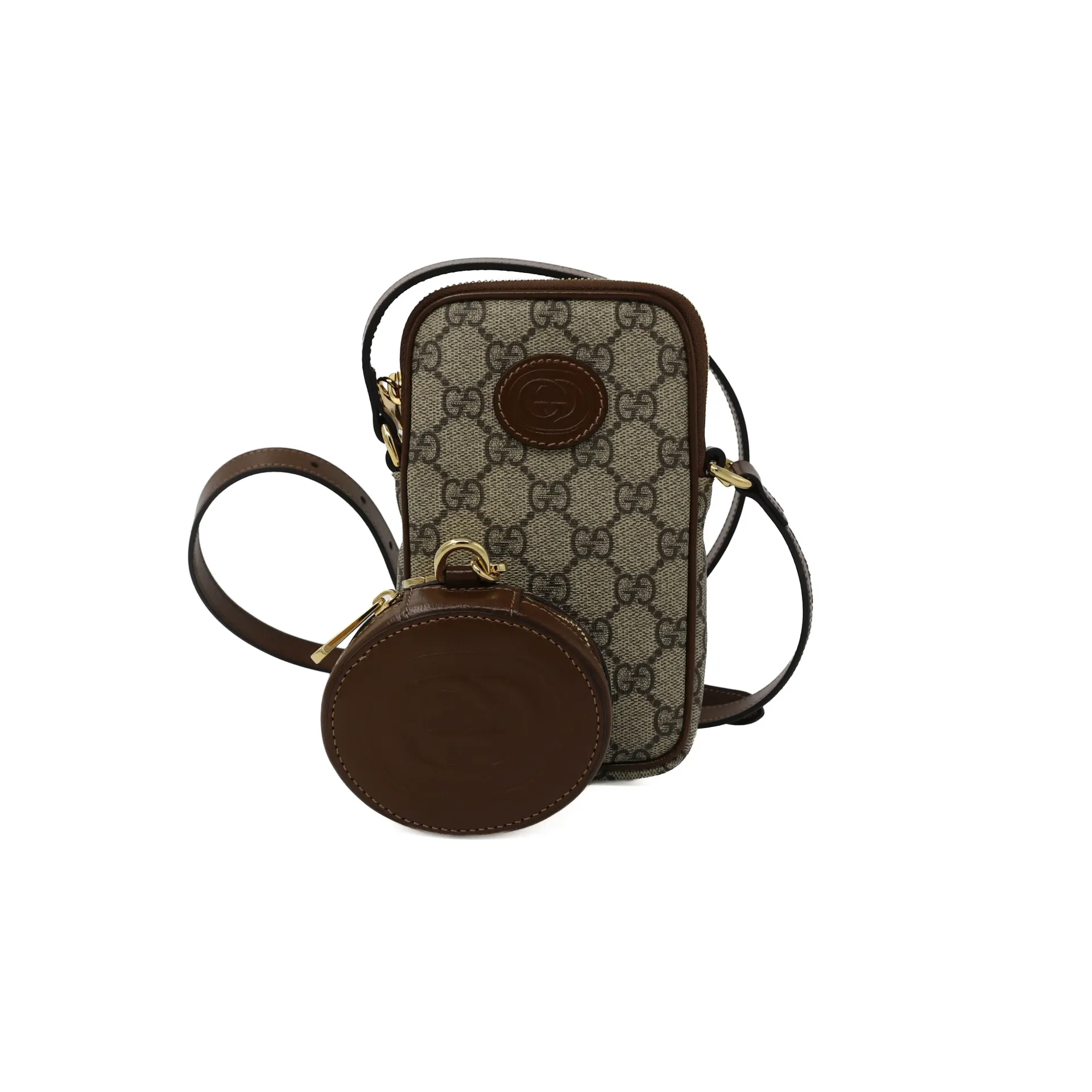 [Gucci-27698] Gucci GG Supreme Shoulder Bag Beige/ Ebony 700959