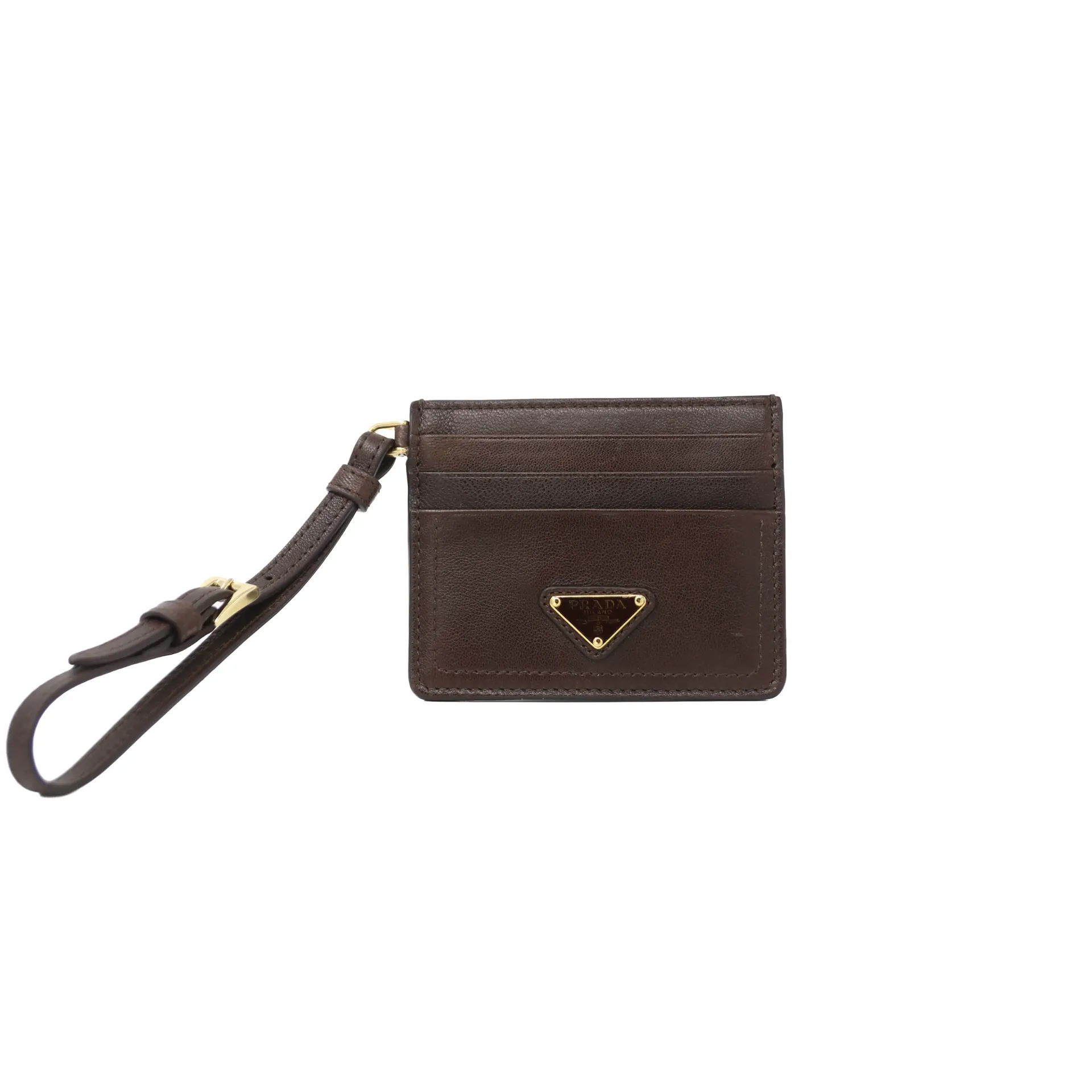 Prada Nappa Leather Card Holder Sienna